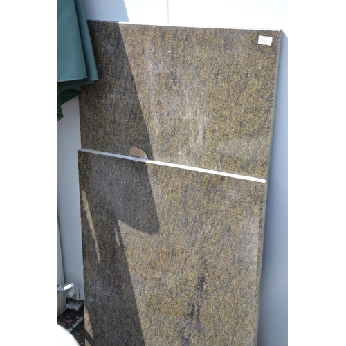 248 - 2 sections of polished granite worktops 86x70cm    130x70cm