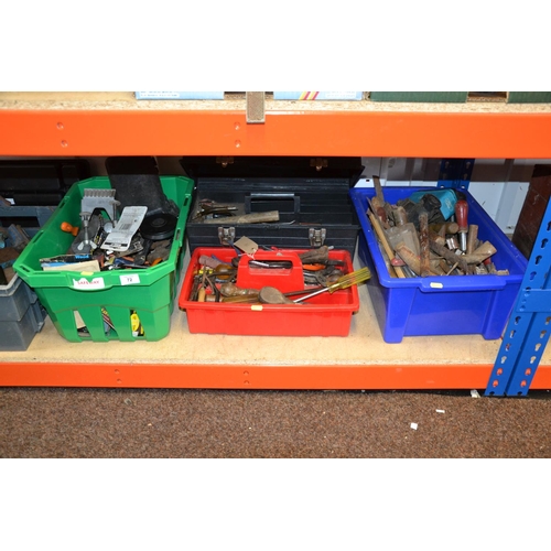 72 - 4 boxes of various hand tools