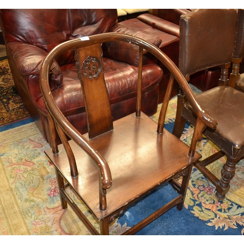 962 - Wide seated Chinese chair with swept arms