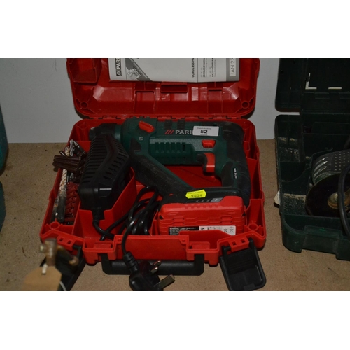 52 - Parkside 20 v cordless hammer drill