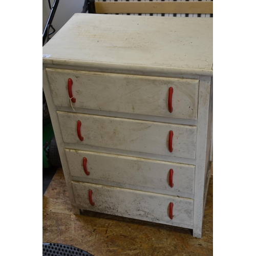 14 - 4 drawer white painted unit