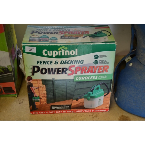 48 - Cuprinol power sprayer + BBQ briquettes