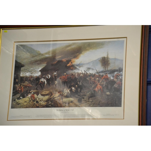 260 - Large framed print of 'The defence of Rorke's Drift' by Alphonse de Neuville (1836-1885). Depicting ... 