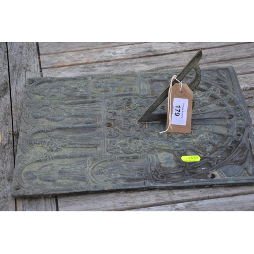 179 - Bronze sun dial plaque with coat of arms decoration