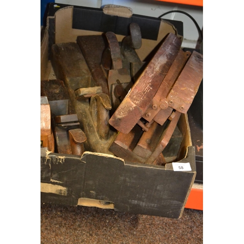 58 - Box of various block planes etc.