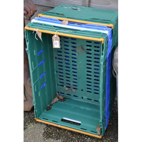 14 - 3 plastic stacking crates