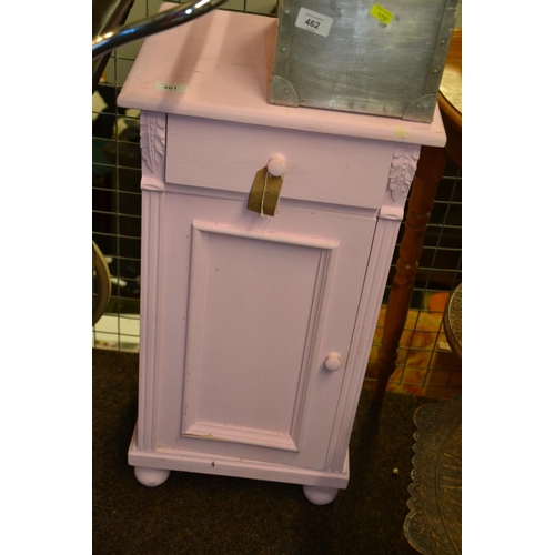 5 - Pink painted pine bedside cabinet