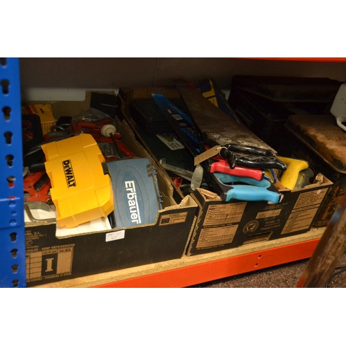 45 - 2 boxes of tools inc. G clamps and small bit boxes