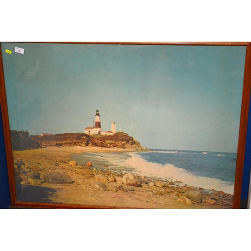 15 - Large photographic print of a lighthouse, w. 107cm x h.82cm