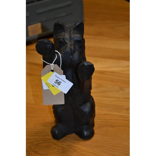 56 - Cast iron doorstop of a begging terrier