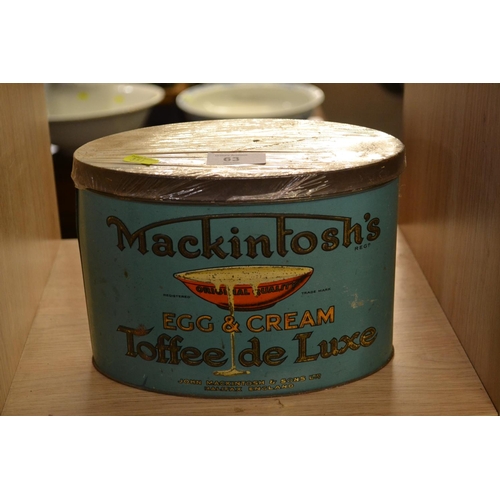 63 - Mackintosh's vintage toffee tin. 16cm high