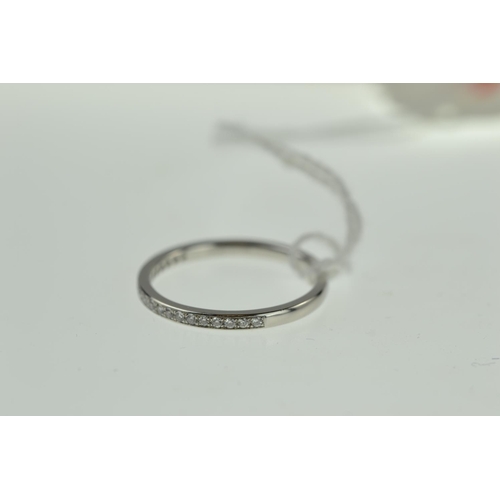 367 - Platinum & diamond half eternity ring, size N1/2