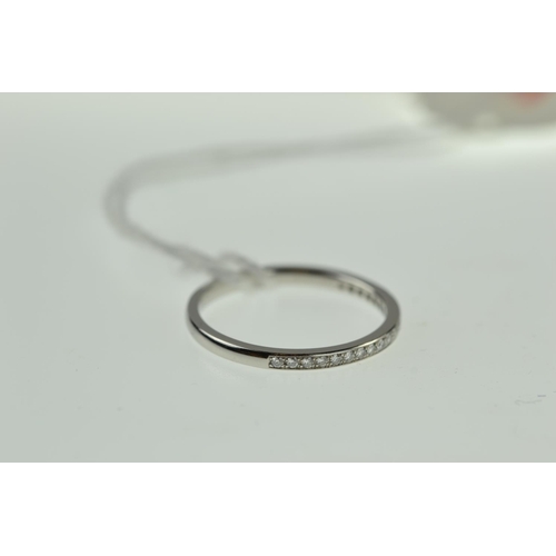 367 - Platinum & diamond half eternity ring, size N1/2