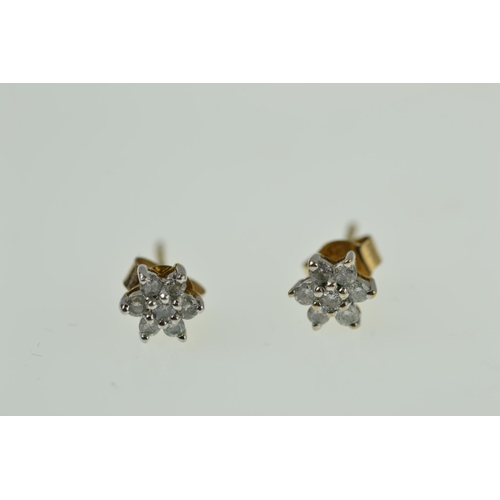 381 - 9ct gold & diamond ear studs