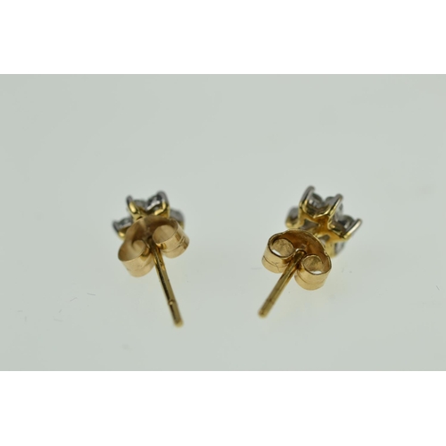 381 - 9ct gold & diamond ear studs