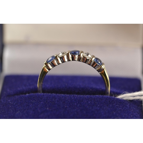 393 - 18ct gold, sapphire & diamond ring, size P