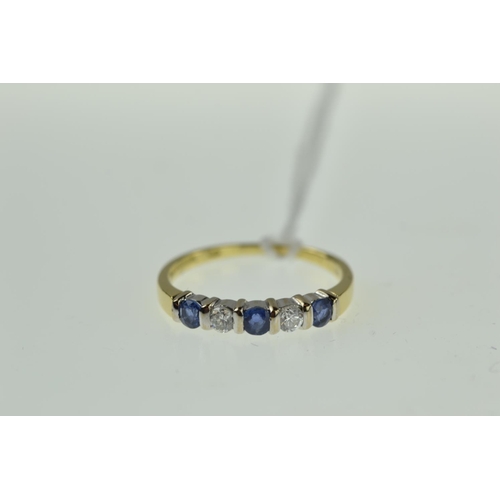 393 - 18ct gold, sapphire & diamond ring, size P