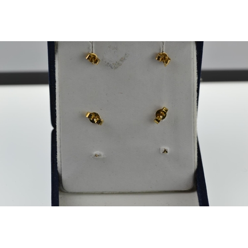 395 - Three pairs of 9ct gold earrings, one pair missing butterflies