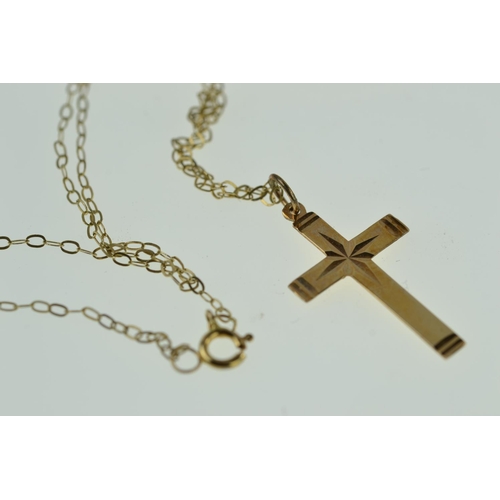 400 - Two 9ct gold necklaces & crosses, gross weight 3.67 grams