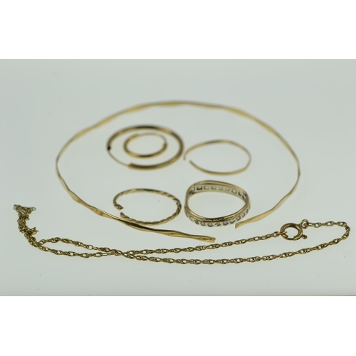 404 - 9ct gold anklet & scrap 9ct gold, gross weight 5.14 grams