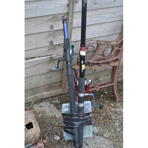 47 - Sunshine 3000 fishing rod + 1 other and tackle box