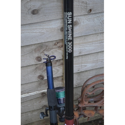 47 - Sunshine 3000 fishing rod + 1 other and tackle box