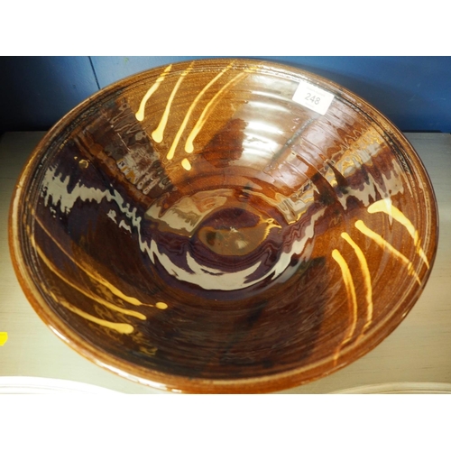 282 - Glazed studio pottery bowl by Clive Bowen Diameter 33 CM.