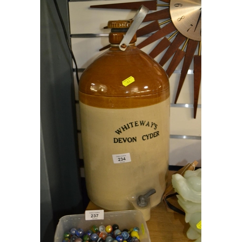 234 - Earthenware Whiteways Devon cyder flagon, 44cm high