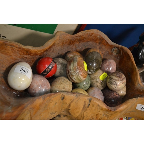 240 - Collection of hardstone polished eggs