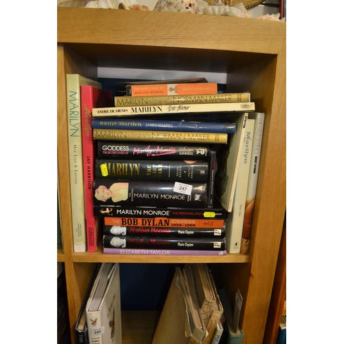 247 - Shelf of predominantly Marilyn Monroe hardback books