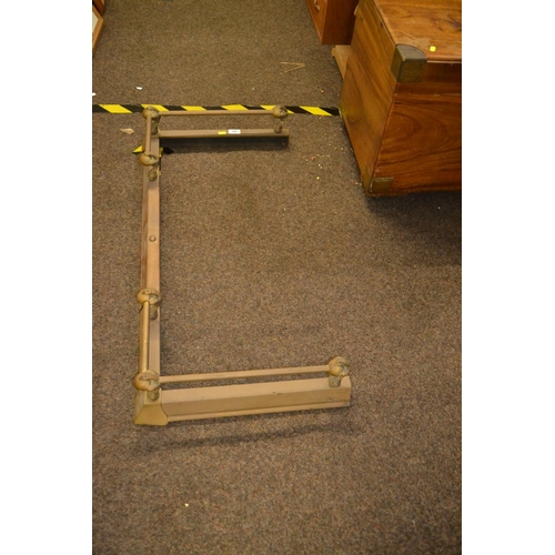 260 - Adjustable brass fire fender with ball and claw supports