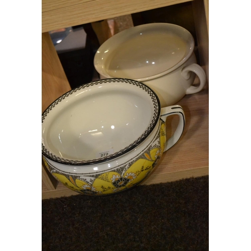 272 - Two chamber pots  inc Wedgwood