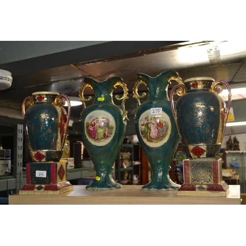 275 - 2 pairs of European ceramic vases