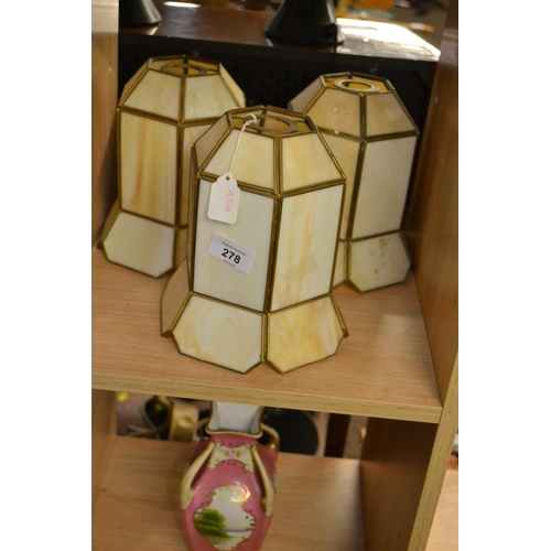 278 - 3 opaque glass shades