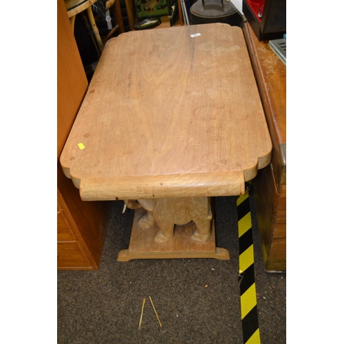 285 - Elephant pedestal coffee table, 94cm wide, 53.5cm deep, 43.5cm high