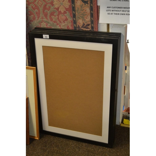 292 - 4 black frames with glass, overall 74.5cm x 54