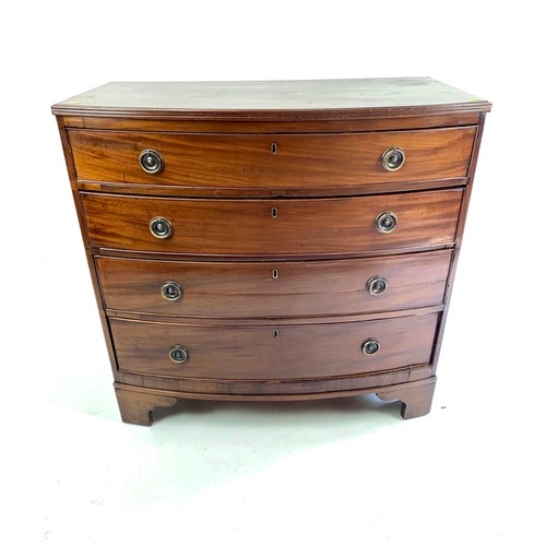 506 - 4 Bow fronted chest of 4 drawers, 91cm wide x 46.5cm