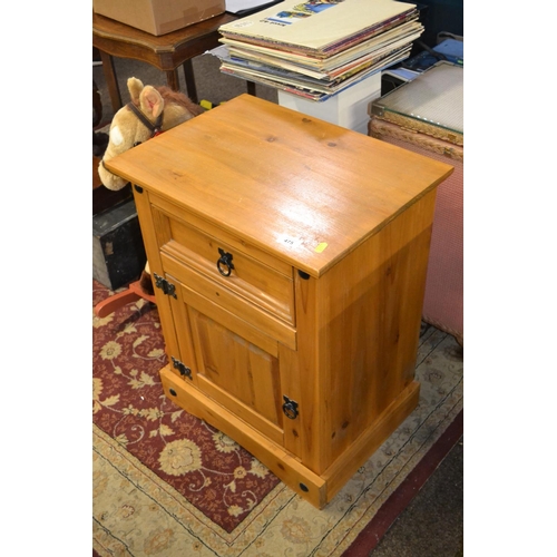 475 - Mexican pine bedside unit with draw 7 cupboard