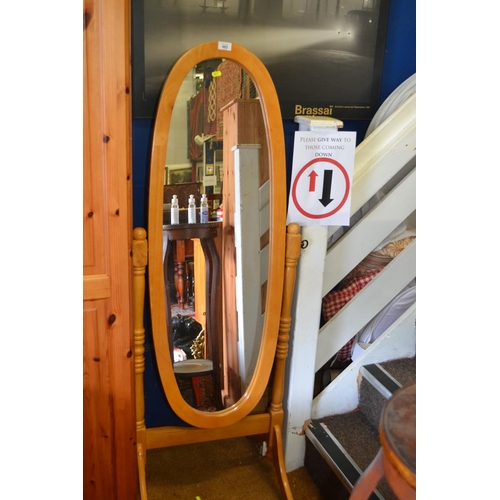 482 - Beech Cheval mirror. Height 152 CM.