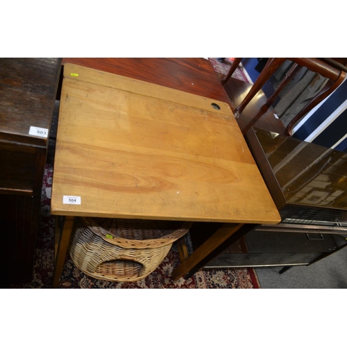 504 - Vintage foldaway school desk. Width 69 CM.