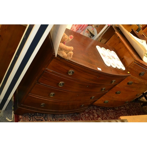 506 - 4 Bow fronted chest of 4 drawers, 91cm wide x 46.5cm