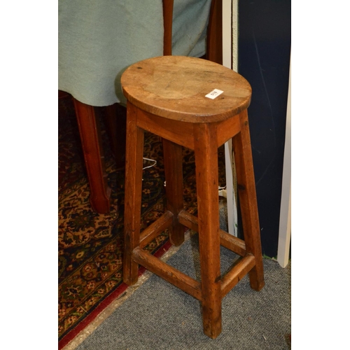 518 - Early C20 elm topped stool