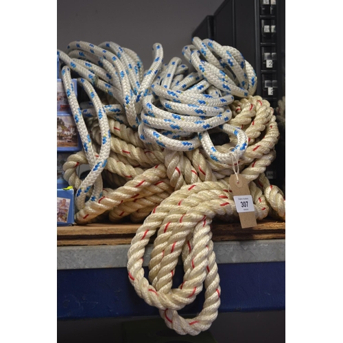 307 - 2 long lengths of Nylon rope