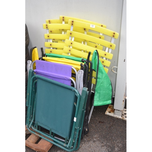 317 - 9 folding chairs inc. 4x yellow