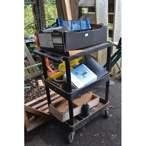 346 - All tools inc. Air tools on wheeled trolley + trolley