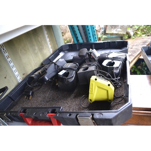 349 - Box of various battery chargers
