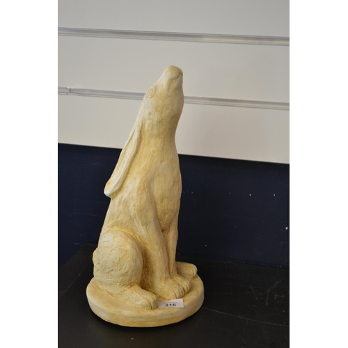 576 - Plaster model of a moon gazing hare, 37cm high