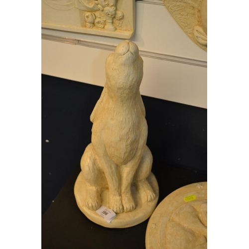 576 - Plaster model of a moon gazing hare, 37cm high