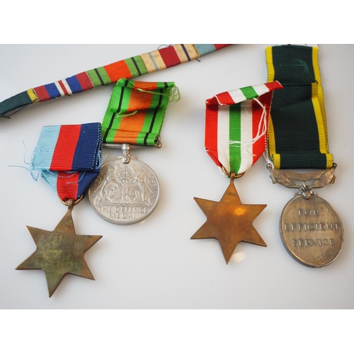 239 - WWII group of medals including Territorial medal inscribed '2057852 GNR V. Valpy R.A' & ribbons, wit... 