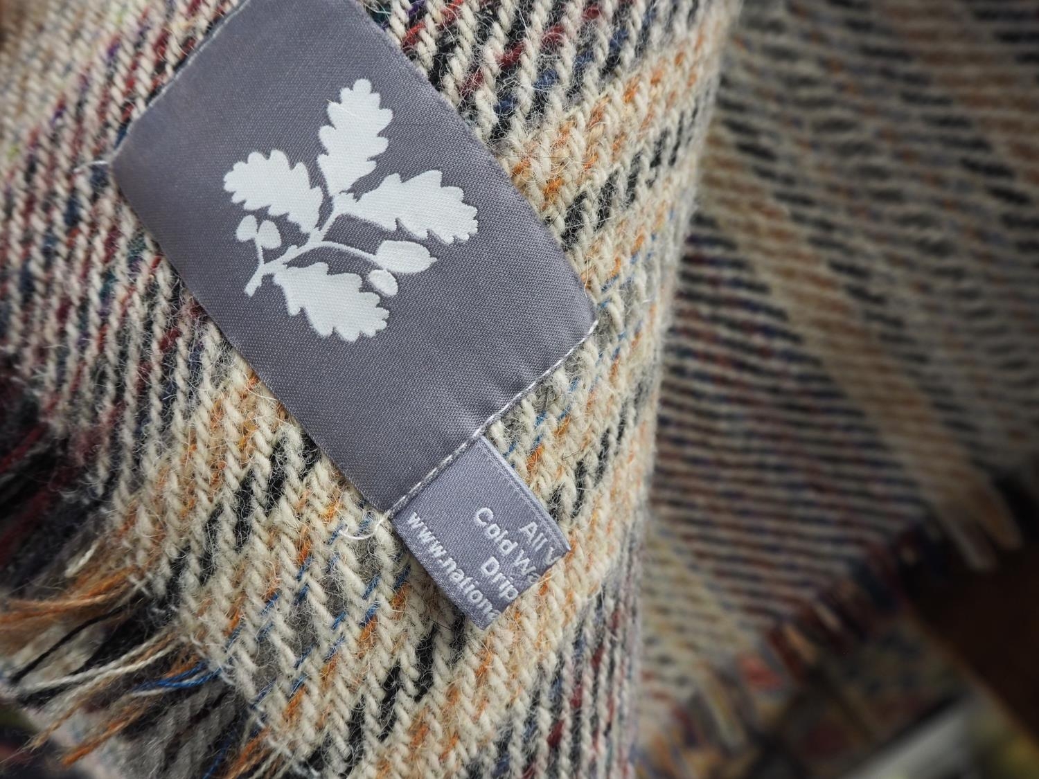 2 National Trust pure wool tartan blankets